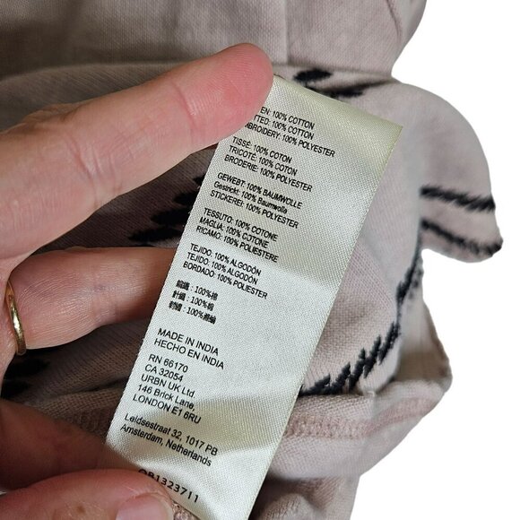 Free People Women's Right Back Dolman Boho Striped Knit Top Sz M Pink & Beige - Picture 6 of 12